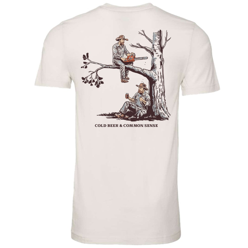 Cold Beer and Common Sense Vintage White Tee